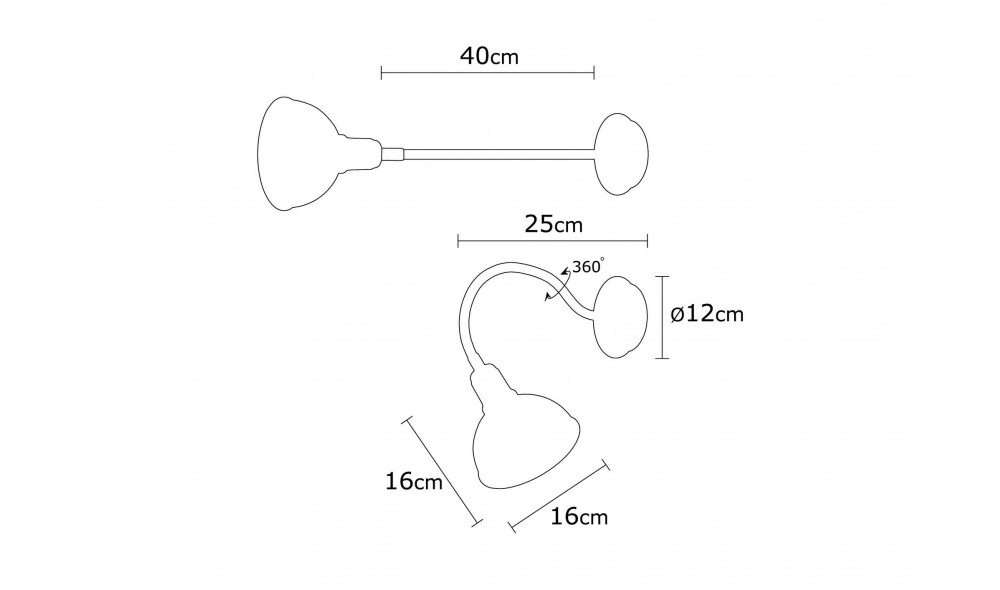 Lampa de perete Kumluca - N-525 16 x 16 x 16 cm