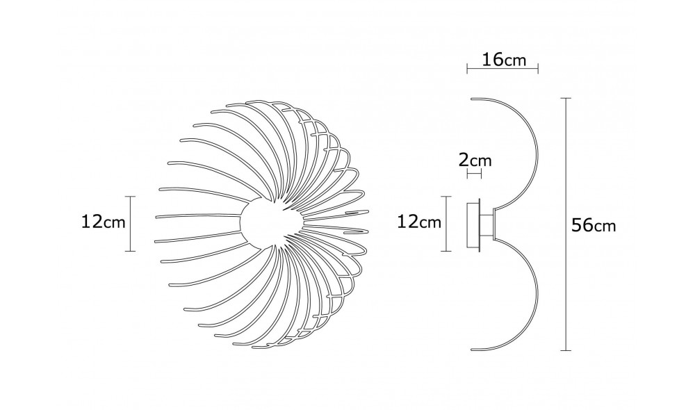 Lampa de perete Aspendos - N-643 16 x 56 x 16 cm