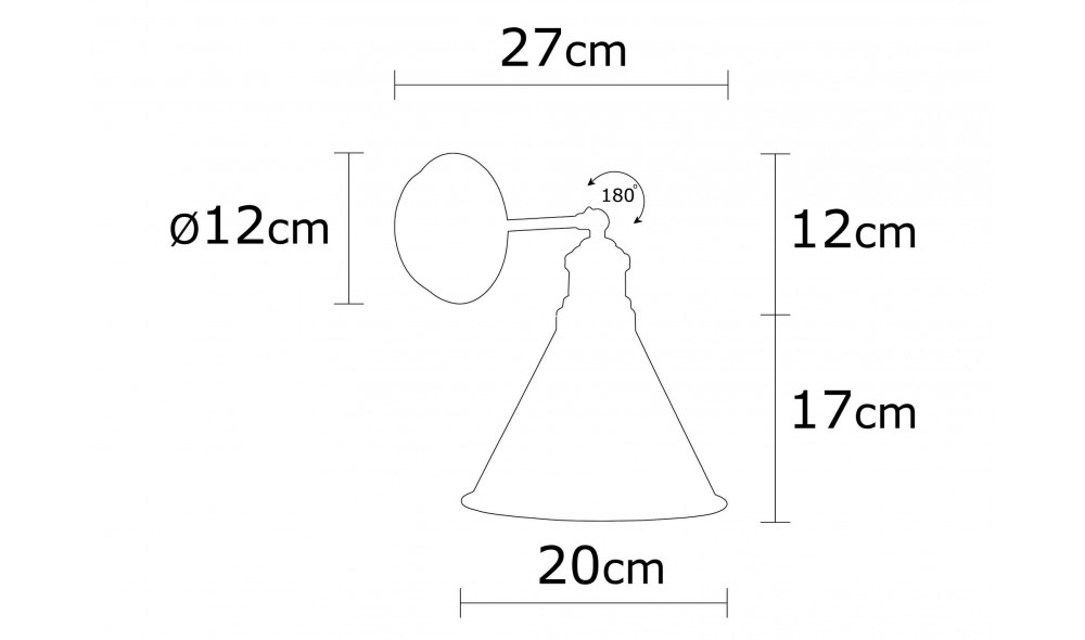 Lampa de perete Berceste - N-680 24 x 31 x 24 cm