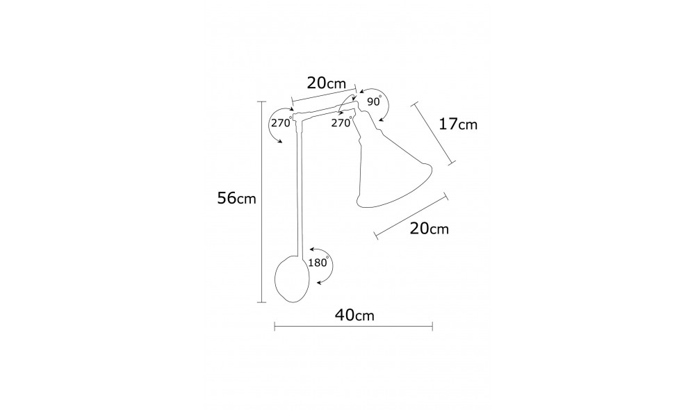 Lampa de perete Berceste - N-682 20 x 56 x 20 cm