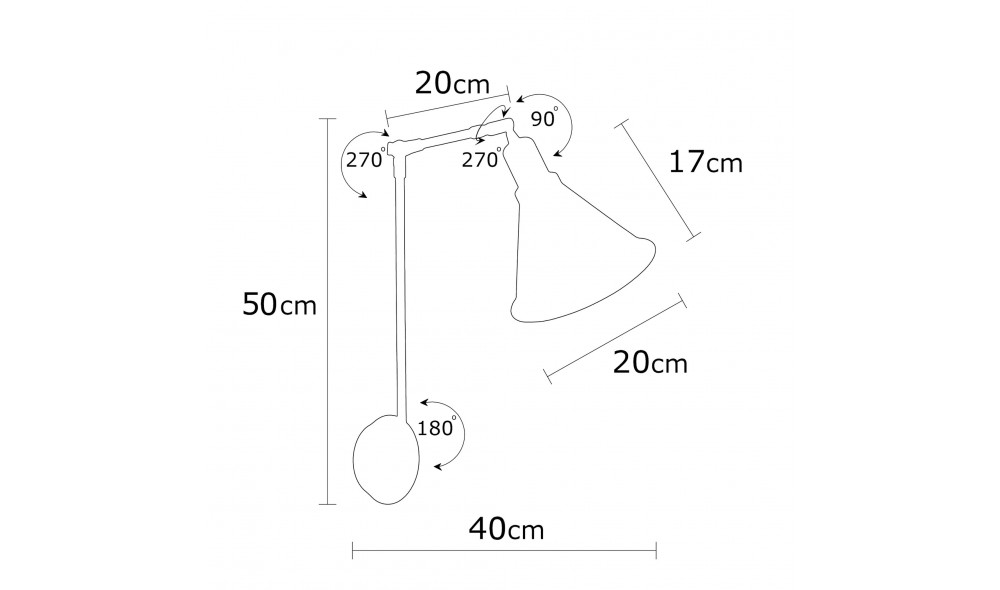 Lampa de perete Berceste - N-683 20 x 56 x 20 cm