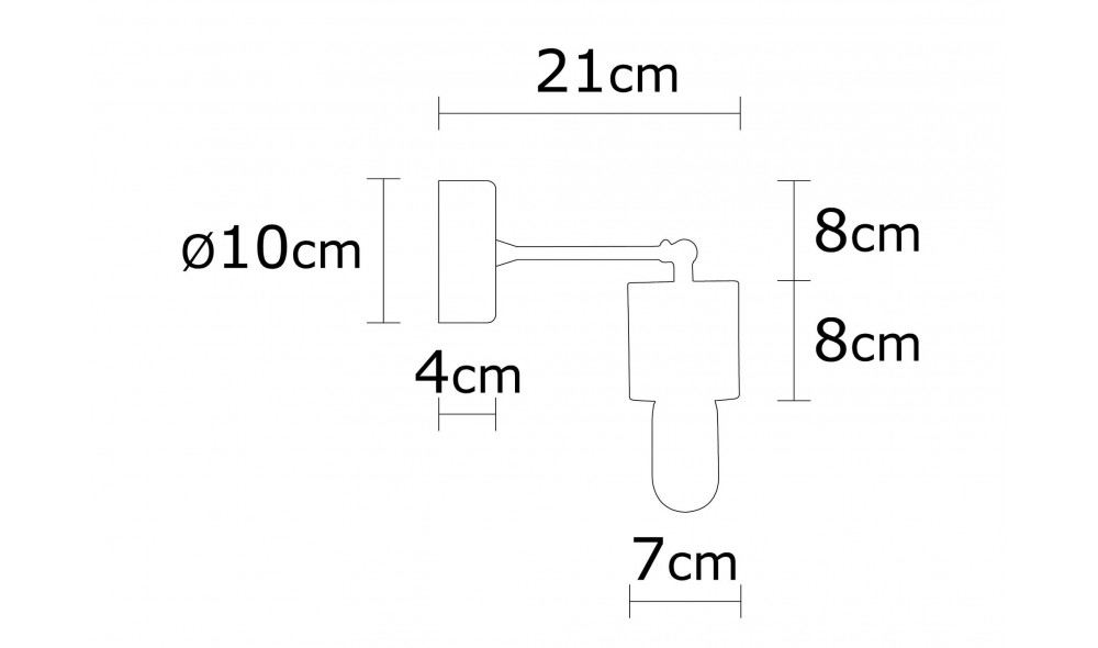 Lampa de perete Xanthos - N-865 10 x 16 x 10 cm