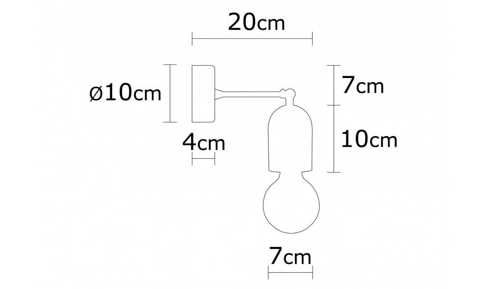 Lampa de perete Datca - N-934 7 x 20 x 7 cm