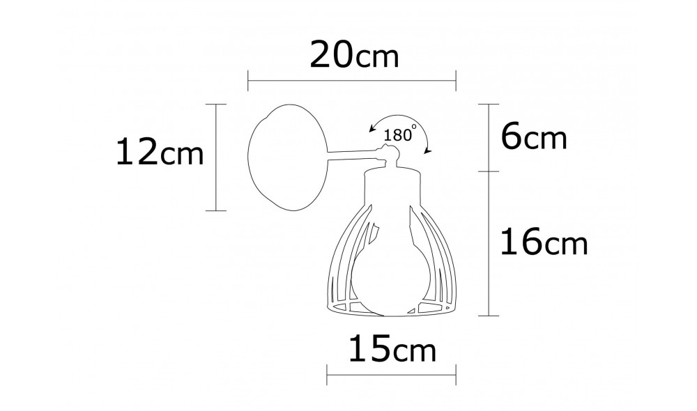 Lampa de perete Kemah - N-1238 15 x 24 x 15 cm