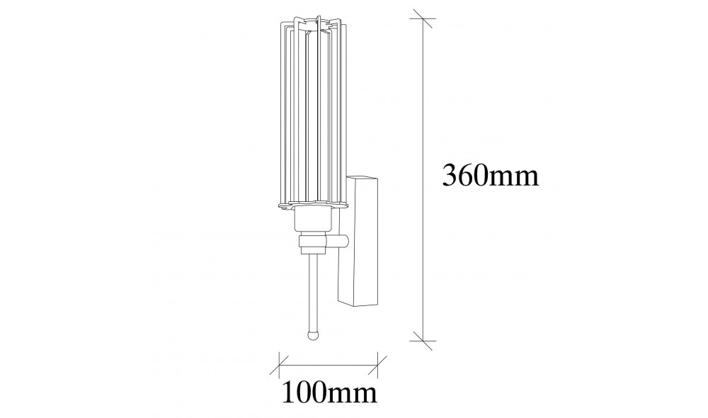 Lampa de perete Fellini - MR - 876 10 x 36 x 8 cm