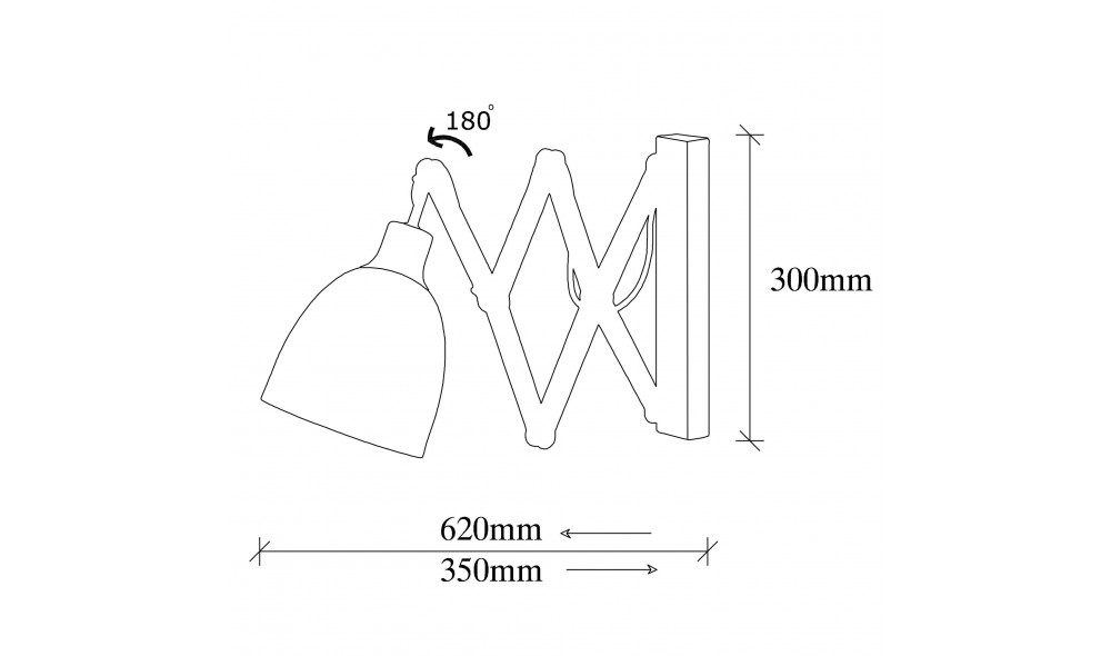 Lampa de perete Sivani - MR - 725 62 x 30 x 15 cm