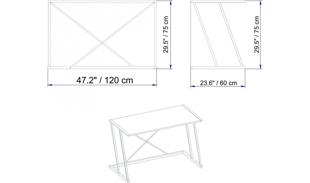 Birou de studiu, Anemon, AlbAur, 120 x 75 x 60 cm