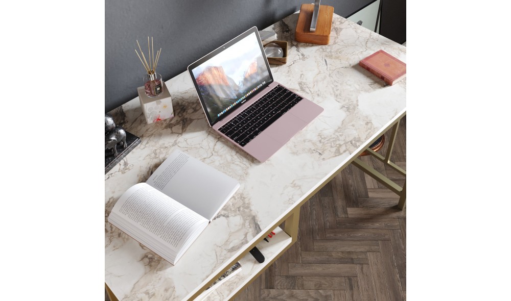 Birou de studiu, Victory, AurAlb, 120 x 75 x 60 cm