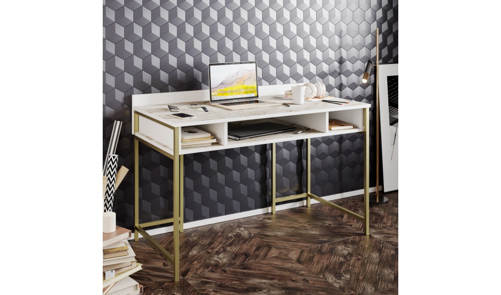 Birou de studiu, Tumata, AurAlb, 120 x 75 x 60 cm