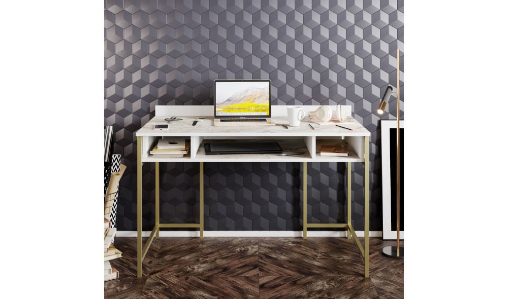 Birou de studiu, Tumata, AurAlb, 120 x 75 x 60 cm