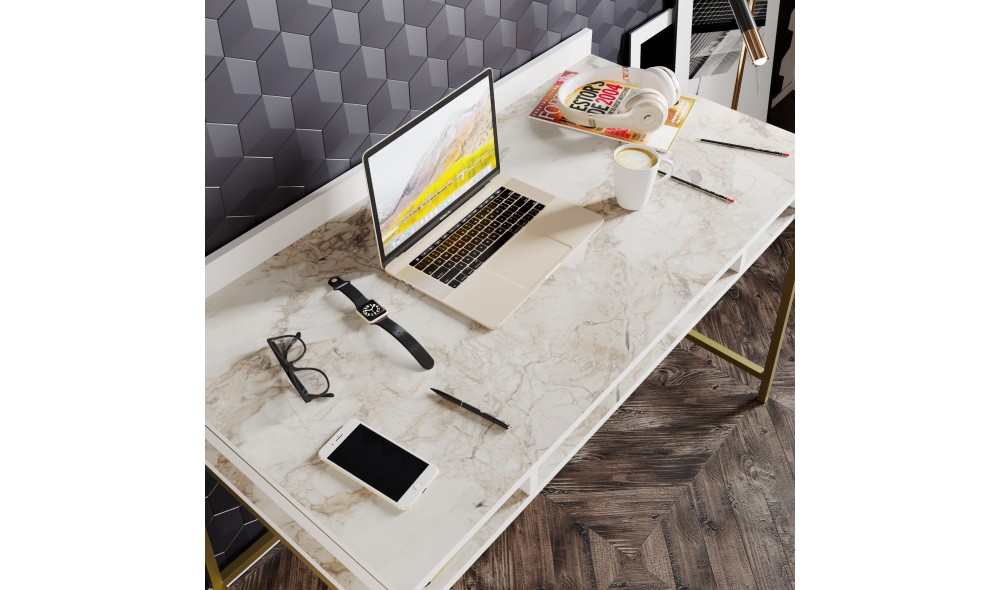 Birou de studiu, Tumata, AurAlb, 120 x 75 x 60 cm