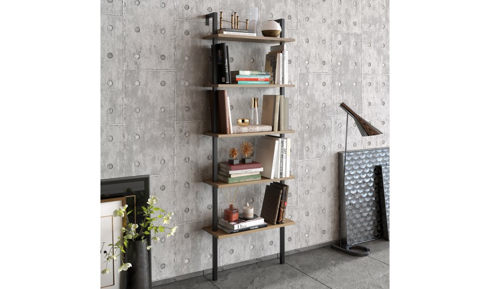 Raft pentru carti, Piante, NucNegru, 60 x 174 x 22 cm