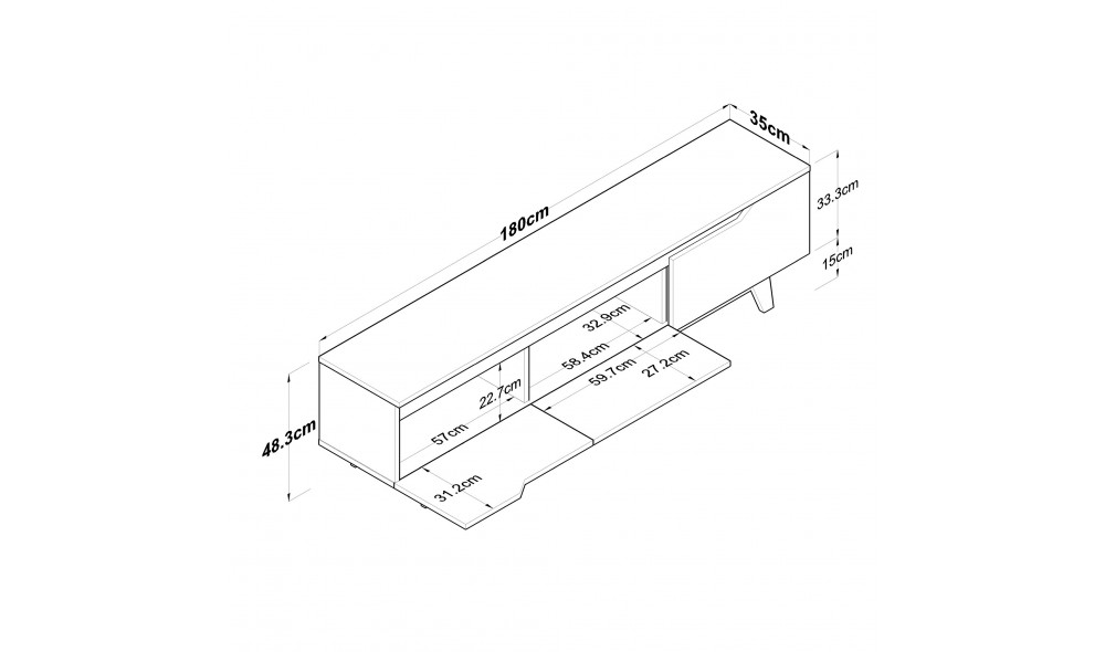 Suport TV D1 - 2472 180 x 48 x 35 cm