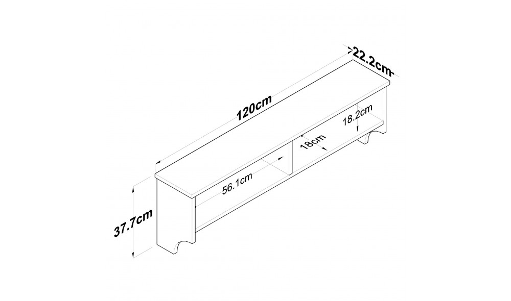 Sala Stand P2 - 2460 120 x 37 x 22 cm