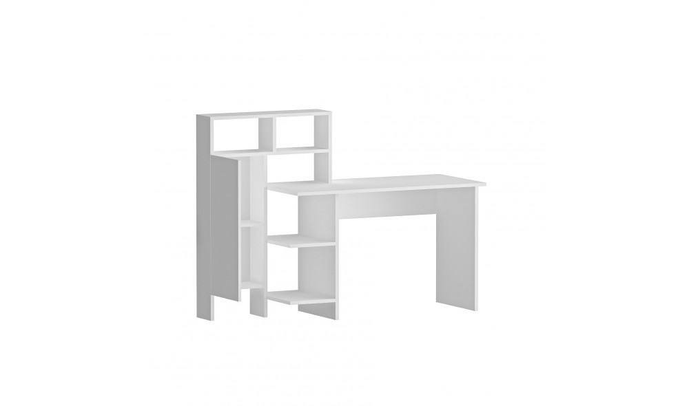 Birou de studiu, Bugra, Alb, 136 x 112 x 60 cm