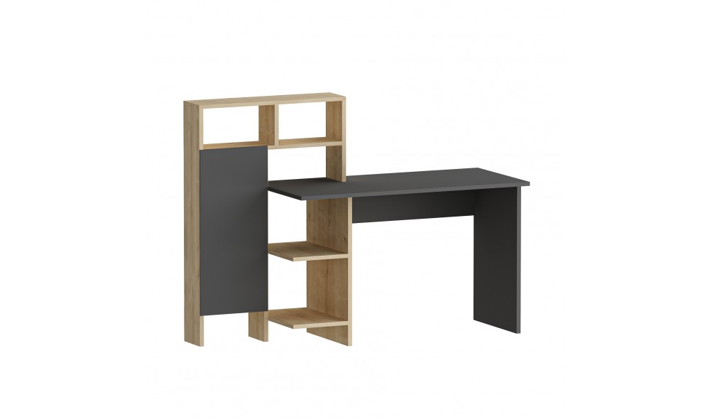 Birou de studiu, Bugra, AntracitStejar, 136 x 112 x 60 cm