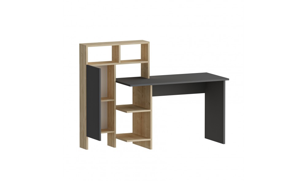 Birou de studiu, Bugra, AntracitStejar, 136 x 112 x 60 cm