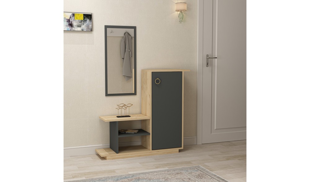 Antreu, Asia, StejarAntracit, 80 x 90 x 30 cm