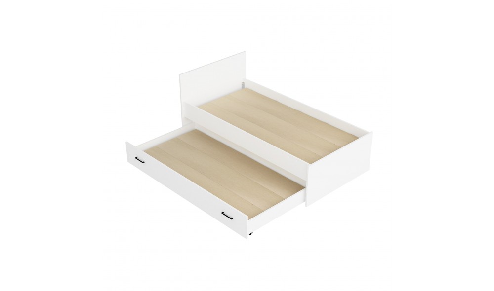 Pat de o persoana, Sofia - 90x190 cm, Alb