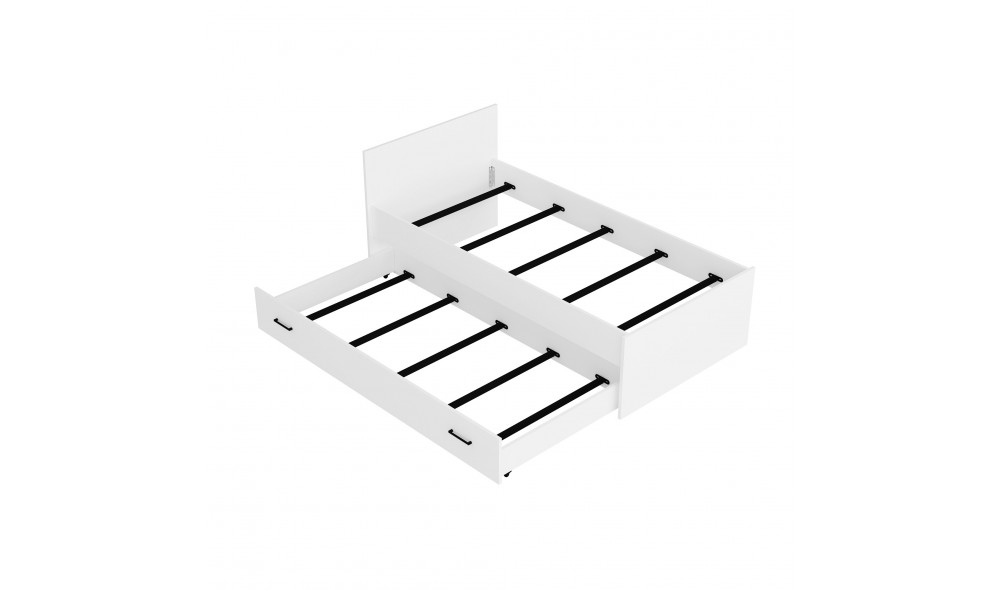 Pat de o persoana, Sofia - 90x190 cm, Alb