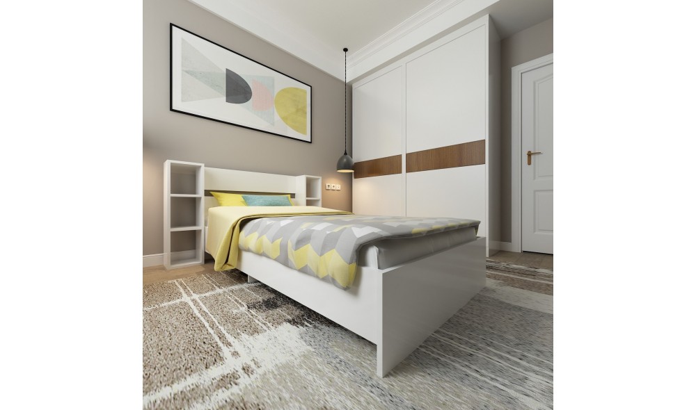 Pat de o persoana, Smart v2 - 90x190 cm, Alb