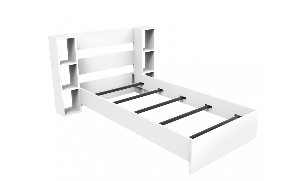 Pat de o persoana, Smart v2 - 90x190 cm, Alb