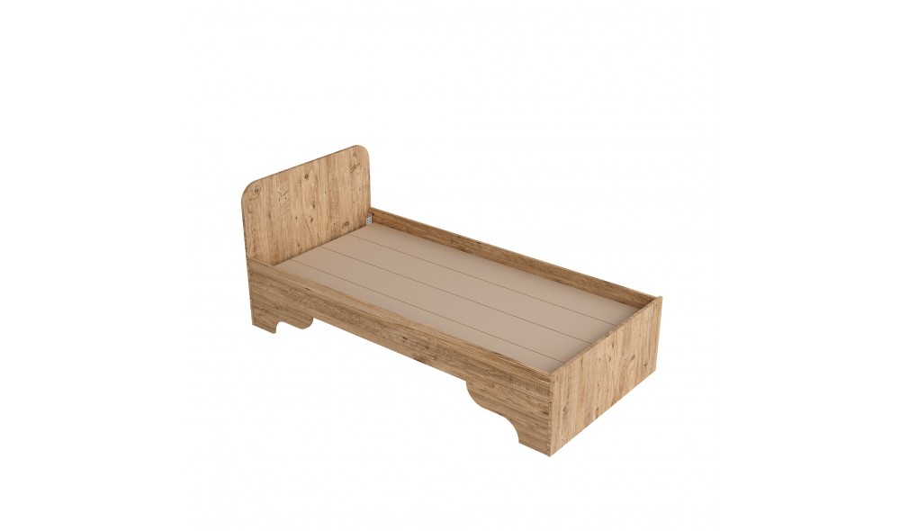 Pat de o persoana, Luses - 90x190 cm, Pinul AtlanticBej