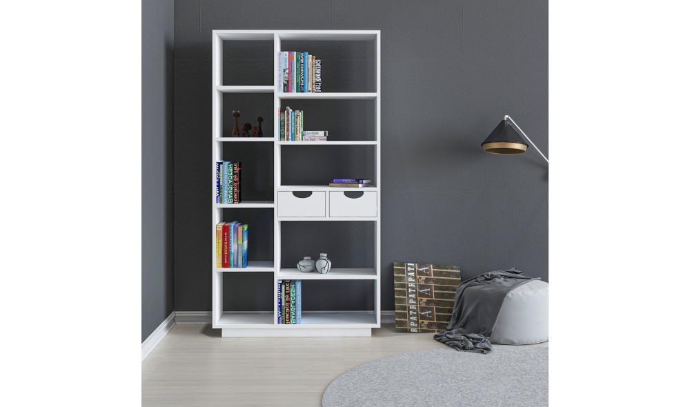 Raft pentru carti, Luma, Alb, 80 x 189 x 25 cm