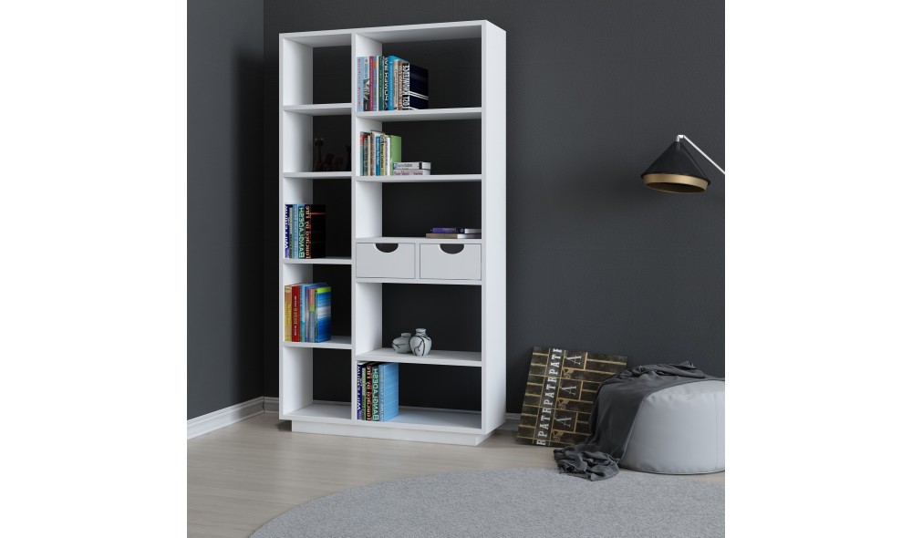 Raft pentru carti, Luma, Alb, 80 x 189 x 25 cm