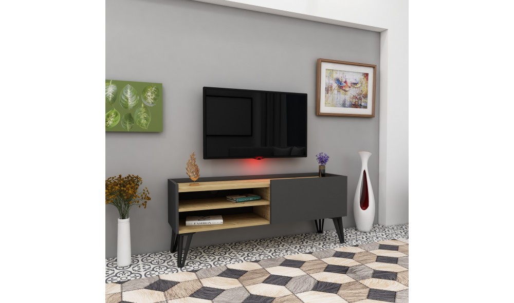 Suport TV, Veronica, StejarAntracit, 120 x 50 x 33 cm