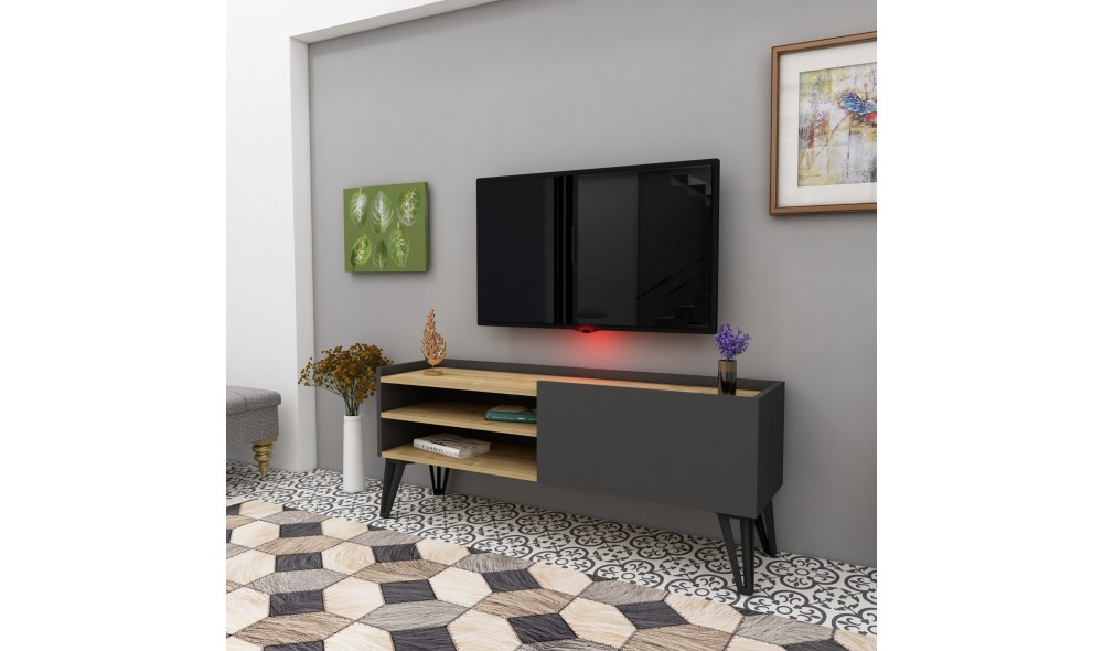Suport TV, Veronica, StejarAntracit, 120 x 50 x 33 cm