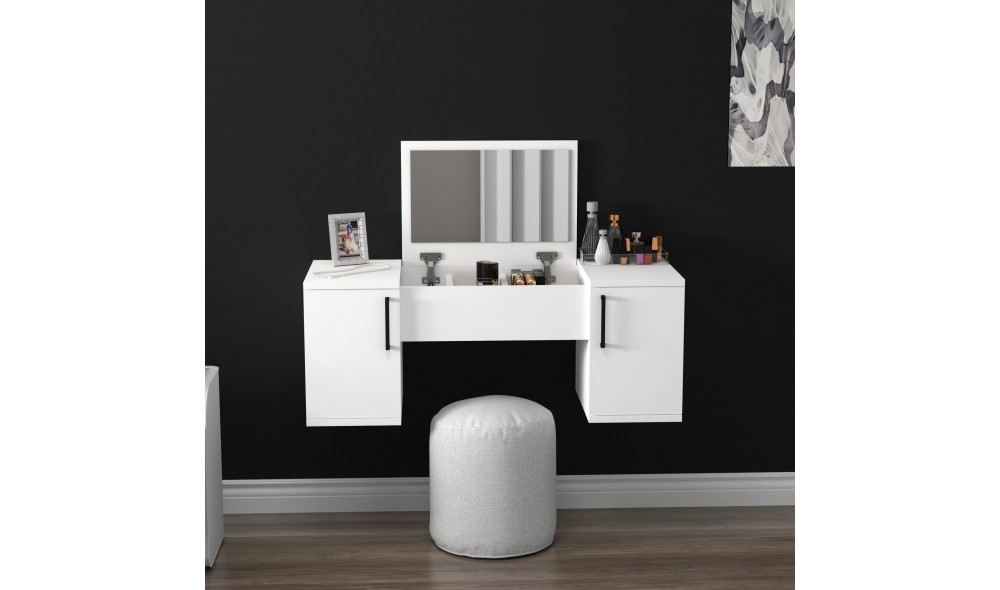 Masa de machiaj, Mercan, Alb, 100 x 74 x 35 cm