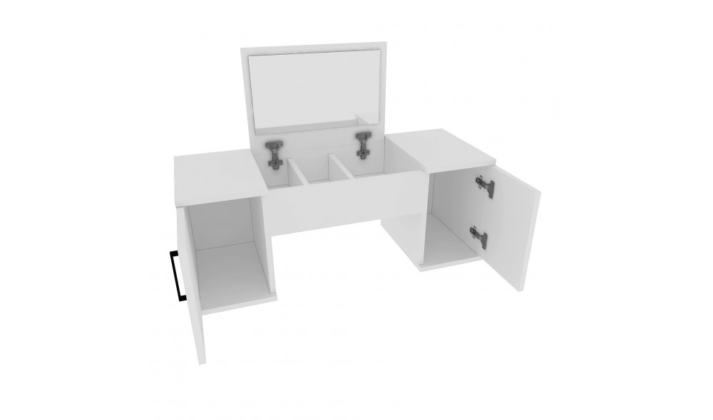 Masa de machiaj, Mercan, Alb, 100 x 74 x 35 cm