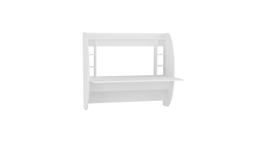 Birou de studiu, Buglem, Alb, 124 x 120 x 55 cm