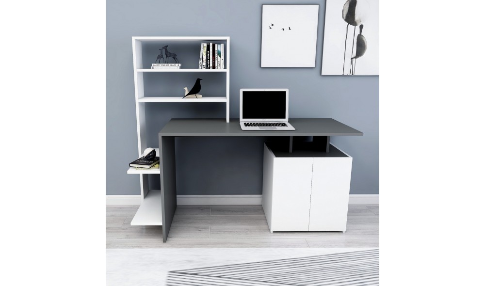 Birou de studiu, Melis, AlbAntracit, 146 x 74 x 60 cm