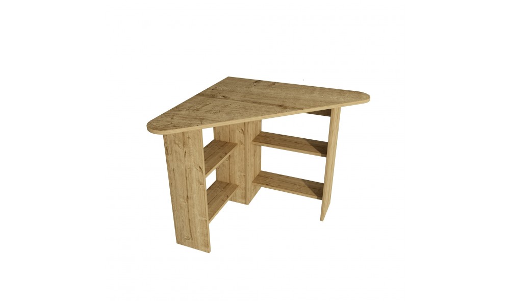 Birou de studiu, Corner, Stejar safir, 80 x 74 x 80 cm