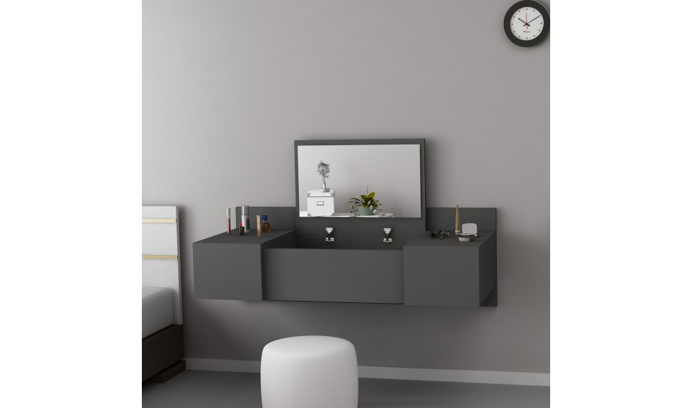 Masa de machiaj, Zakkum, Antracit, 100 x 33 x 39 cm