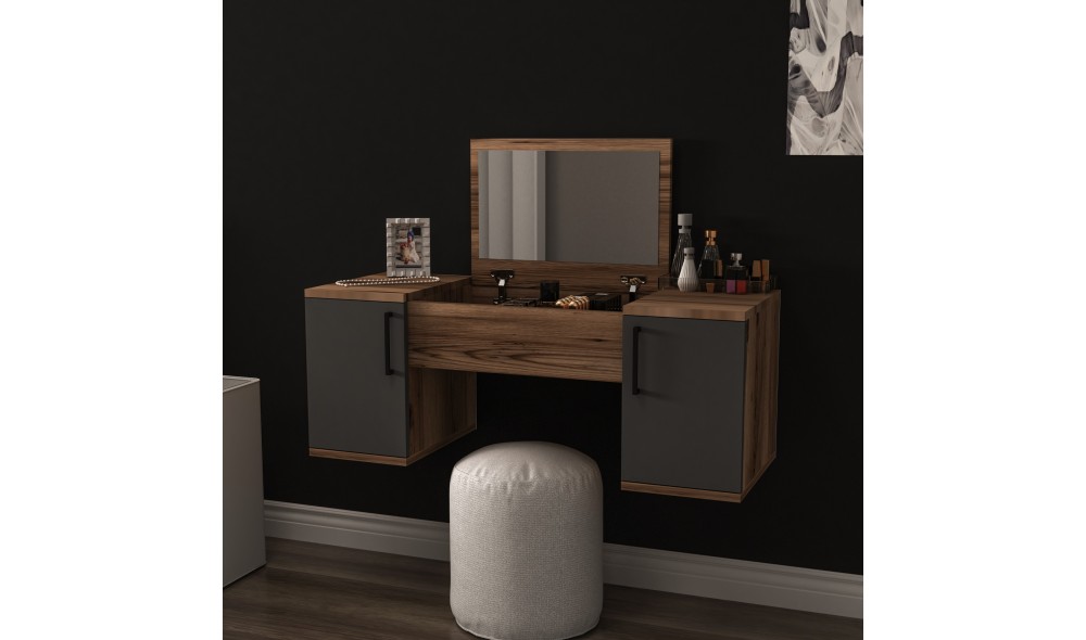 Masa de machiaj, Mercan, Nuc deschisAntracit, 100 x 74 x 36 cm