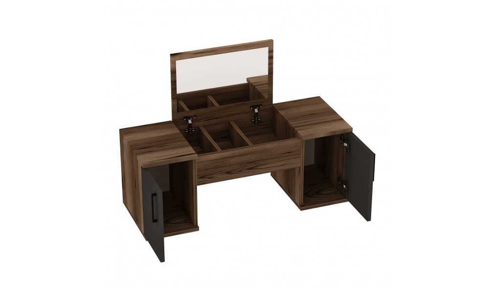 Masa de machiaj, Mercan, Nuc deschisAntracit, 100 x 74 x 36 cm