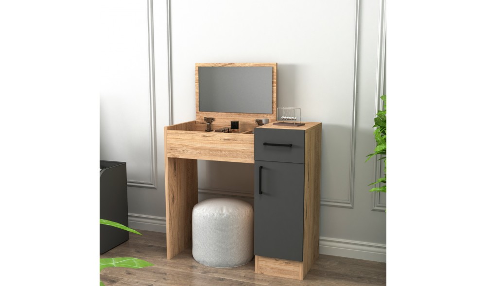 Masa de machiaj, Inci, Pinul AtlanticAntracit, 77 x 109 x 37 cm