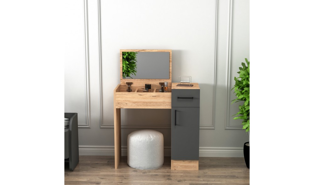 Masa de machiaj, Inci, Pinul AtlanticAntracit, 77 x 109 x 37 cm