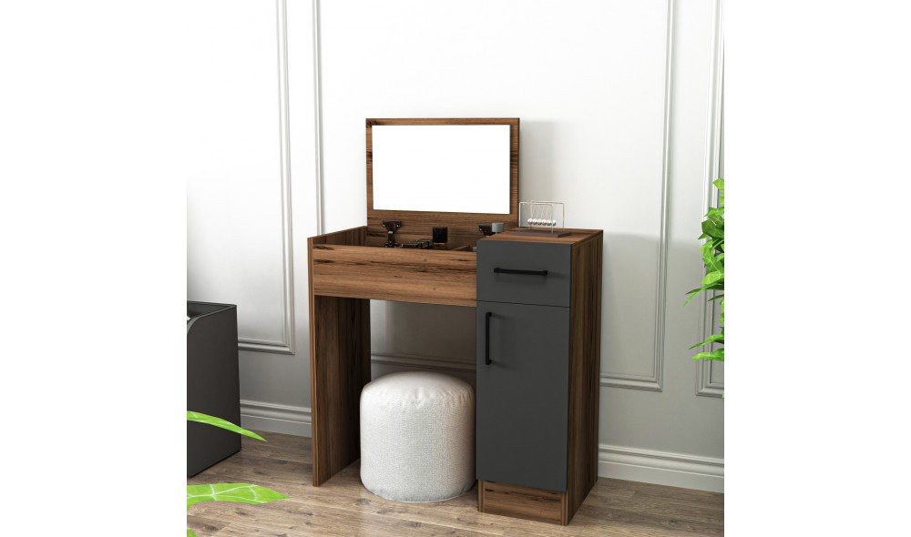 Masa de machiaj, Inci, Nuc deschisAntracit, 77 x 109 x 37 cm