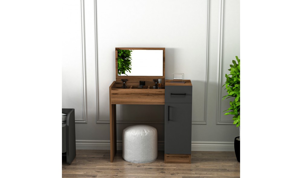 Masa de machiaj, Inci, Nuc deschisAntracit, 77 x 109 x 37 cm