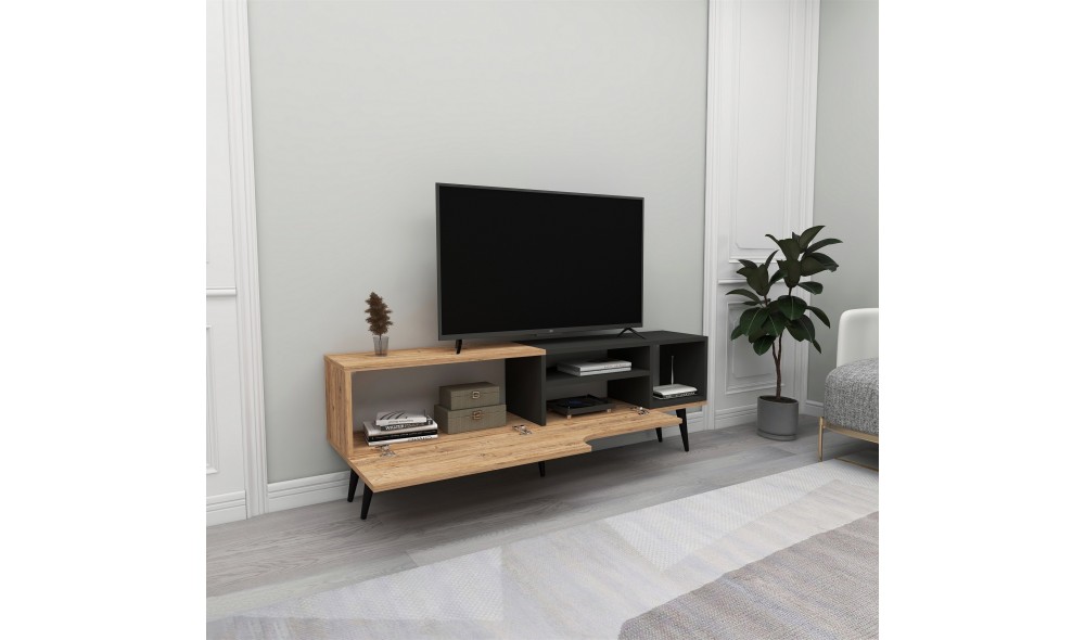 Suport TV, Alba, Pinul AtlanticAntracit, 150 x 50 x 30 cm