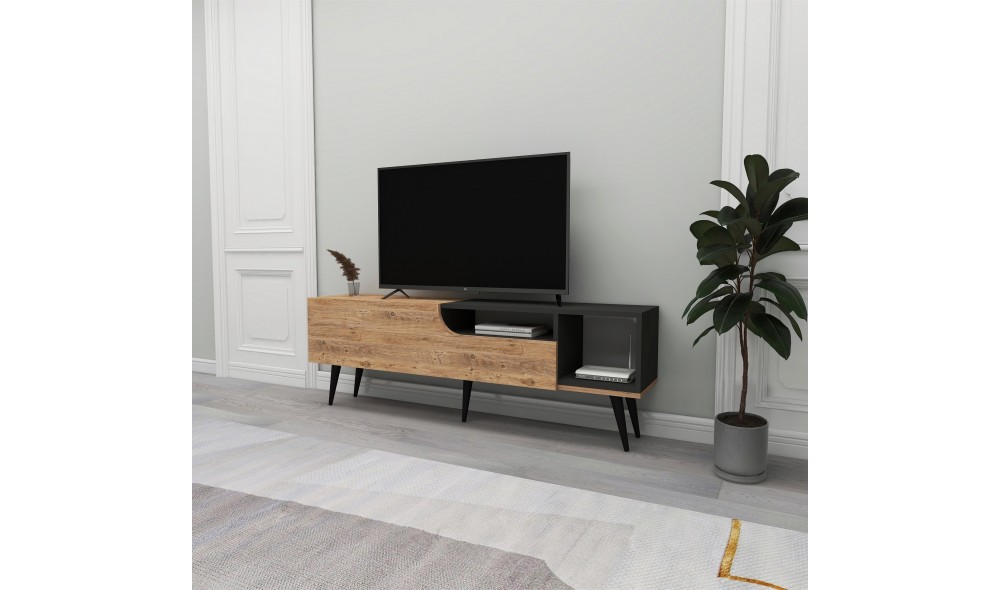 Suport TV, Alba, Pinul AtlanticAntracit, 150 x 50 x 30 cm