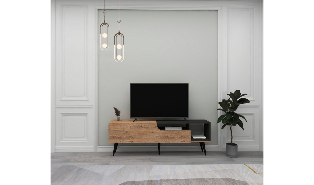 Suport TV, Alba, Pinul AtlanticAntracit, 150 x 50 x 30 cm