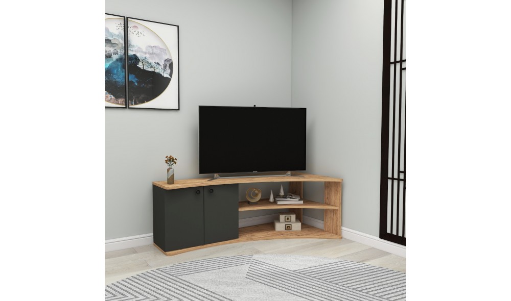 Suport TV, Termera, Pinul AtlanticAntracit, 135 x 49 x 68 cm