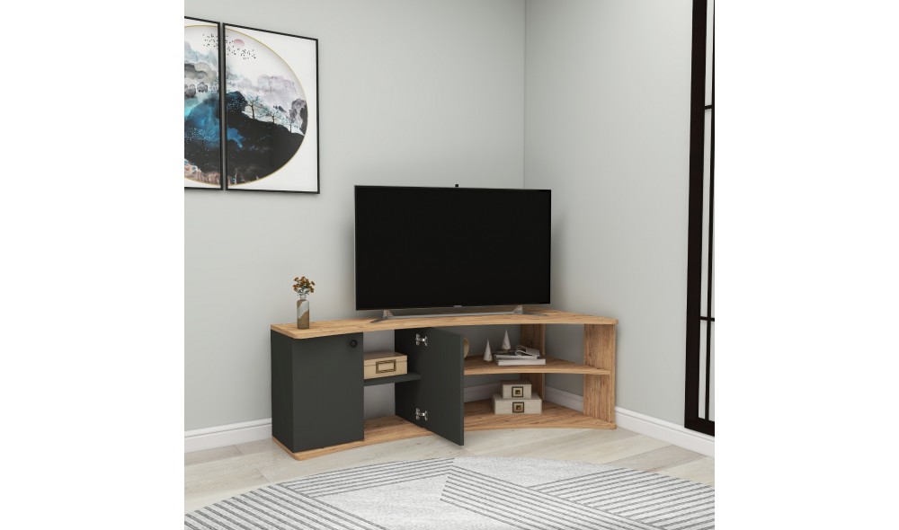 Suport TV, Termera, Pinul AtlanticAntracit, 135 x 49 x 68 cm