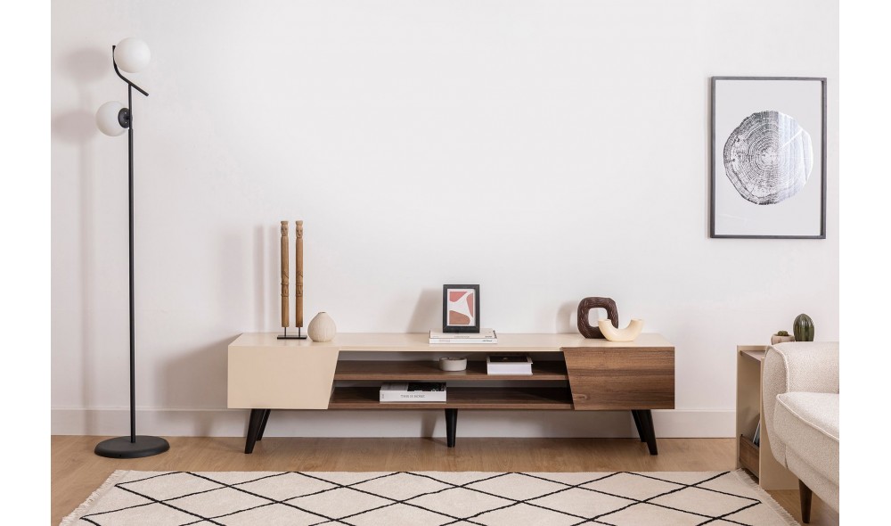 Suport TV, Clark, NucBej, 180 x 45 x 37 cm