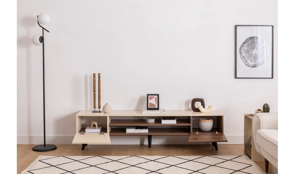 Suport TV, Clark, NucBej, 180 x 45 x 37 cm